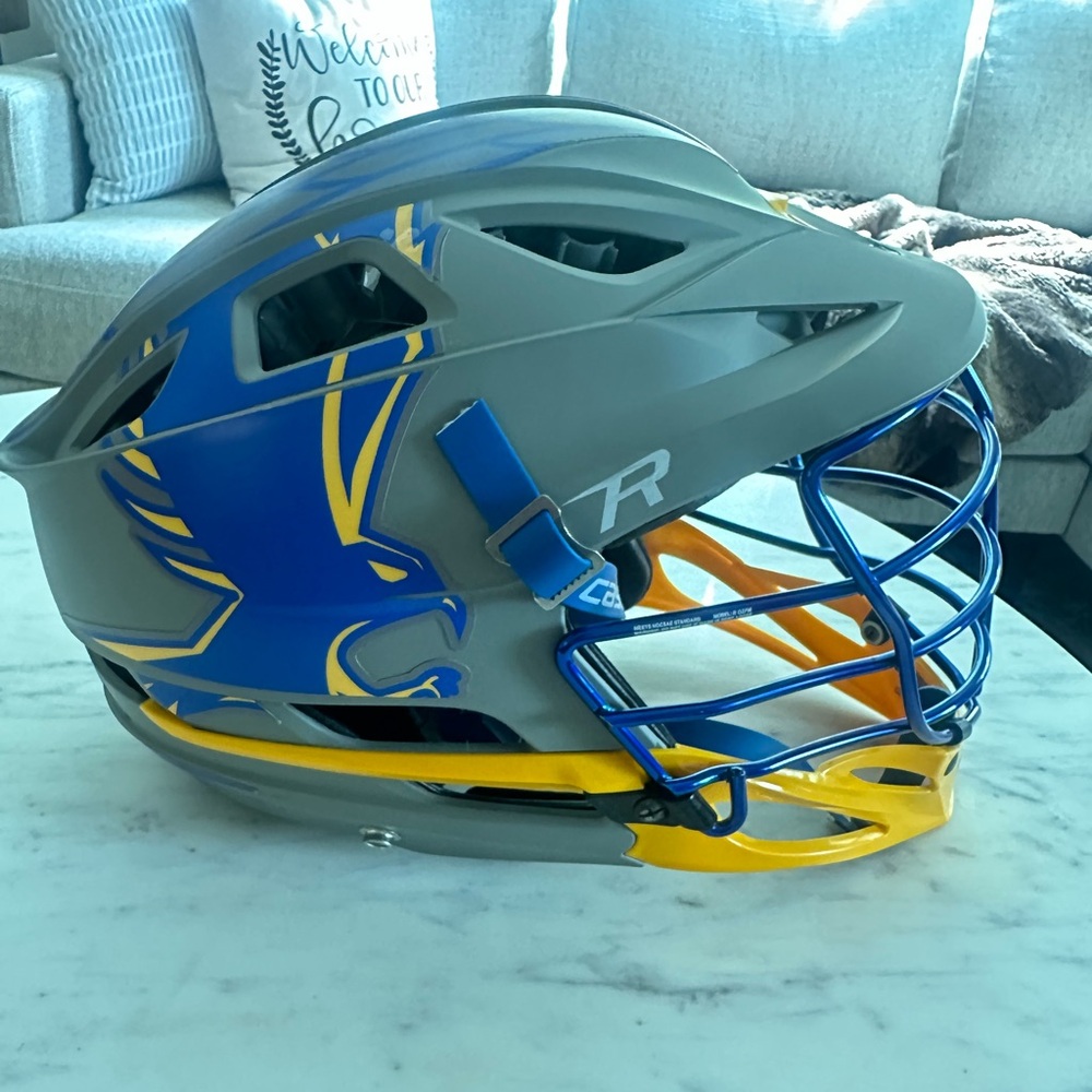 Cascade R Gray and Blue Lacrosse Helmet